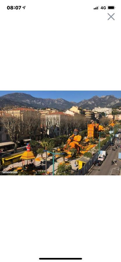 Menton Centre Vue Imprenable Sur Mer Et Jardin Bioves Bagian luar foto