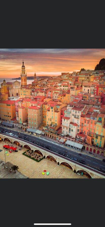 Menton Centre Vue Imprenable Sur Mer Et Jardin Bioves Bagian luar foto
