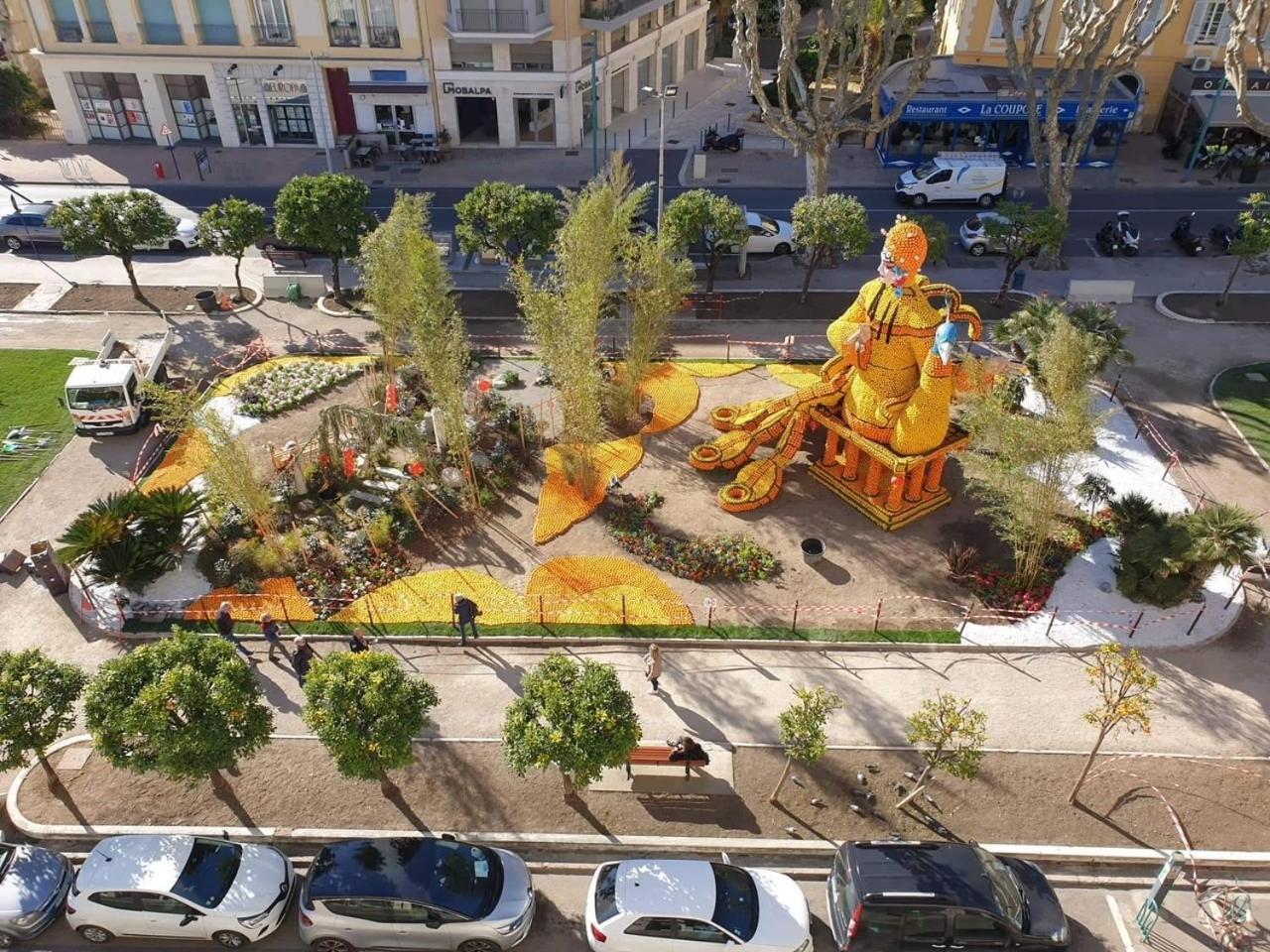 Menton Centre Vue Imprenable Sur Mer Et Jardin Bioves Bagian luar foto