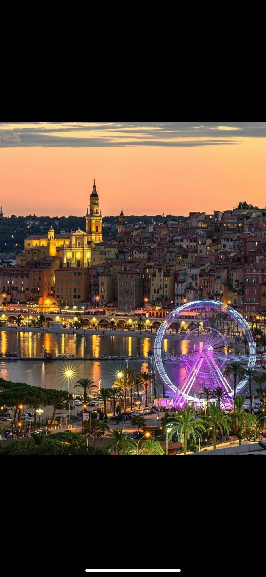 Menton Centre Vue Imprenable Sur Mer Et Jardin Bioves Bagian luar foto
